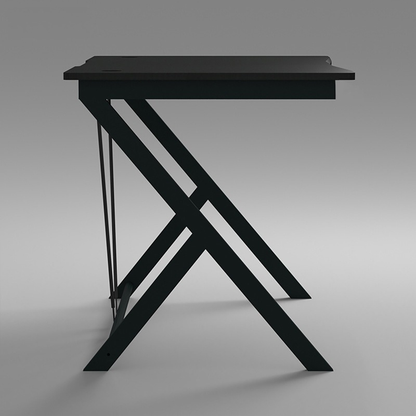 Birou de gaming 100x50 cm, stil loft, cu blat cu efect de carbon - cadru metalic, design modern