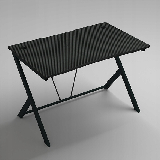 Birou de gaming 100x50 cm, stil loft, cu blat cu efect de carbon - cadru metalic, design modern