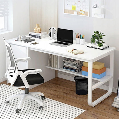 Birou alb cu rafturi - 100x50x73,5 cm, design minimalist și modern