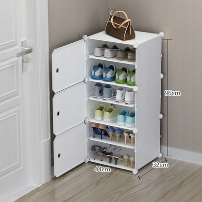 Dulap modular alb pentru pantofi pentru hol și garderobă - elegant și multifuncțional