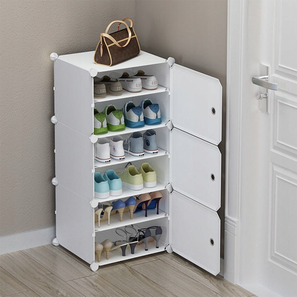 Dulap modular alb pentru pantofi pentru hol și garderobă - elegant și multifuncțional