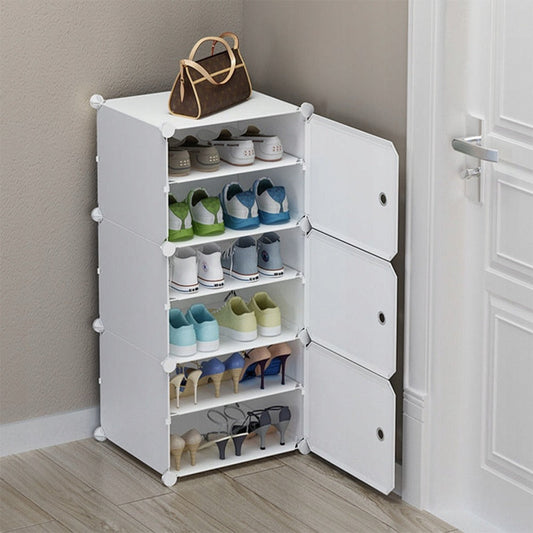 Dulap modular alb pentru pantofi pentru hol și garderobă - elegant și multifuncțional