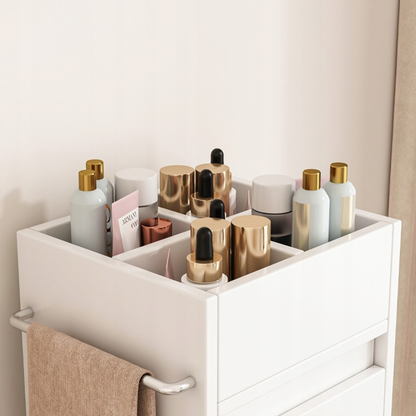 Dulap de baie alb cu rafturi și ușă - 33x30x90 cm