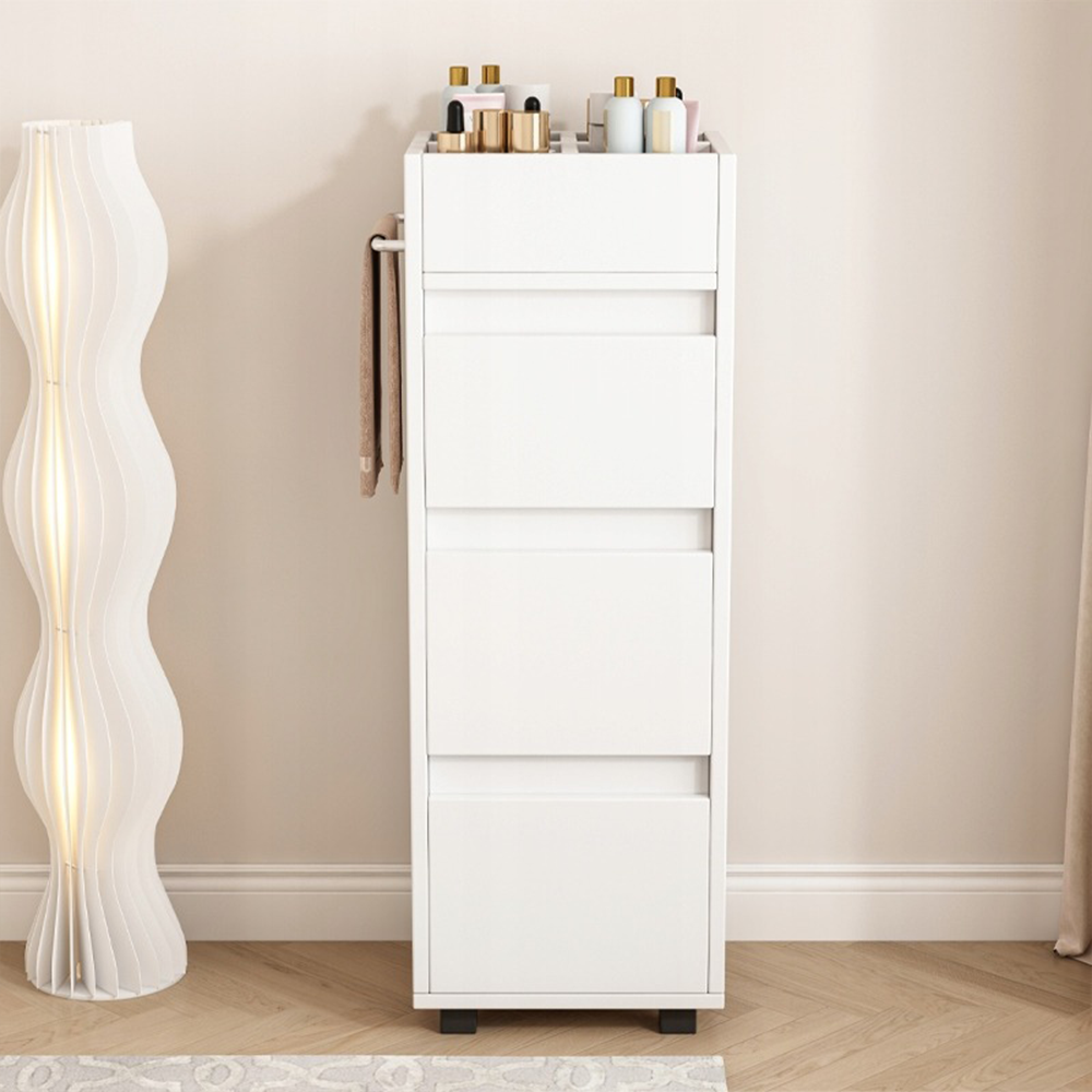 Dulap de baie alb cu rafturi și ușă - 33x30x90 cm