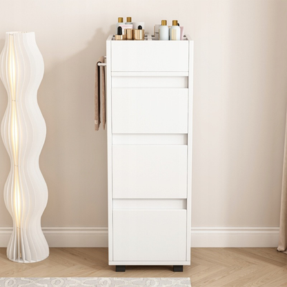 Dulap de baie alb cu rafturi și ușă - 33x30x90 cm