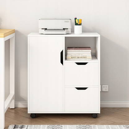 Dulap de imprimare alb - 60x70x35 cm - multifuncțional, modern cu 3 rafturi