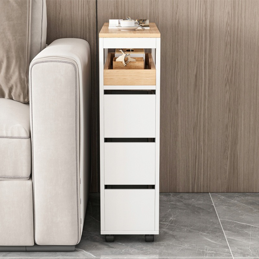 Dulap rulant cu 3 sertare, alb, 65x82x23 cm