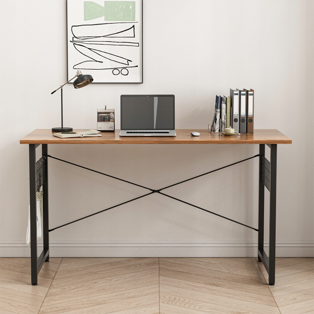 Birou de birou în stil loft, culoare maro rustic - 100x50x70 cm, cadru metalic