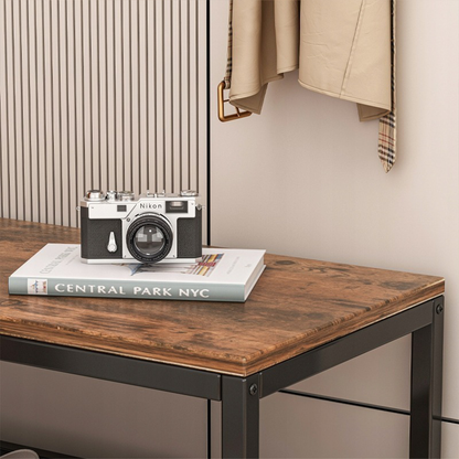 Bancă de depozitare pantofi 62x50x30 cm - Design retro din lemn, stil industrial