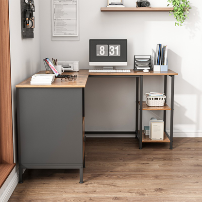 Birou de colț în stil industrial vintage - 150x75x50 cm - design rustic loft