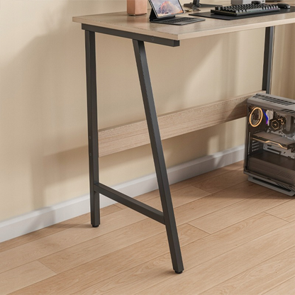 Birou stejar deschis 100x50 cm cu cadru metalic - stil industrial, design compact, ideal pentru birou sau camera tinerilor