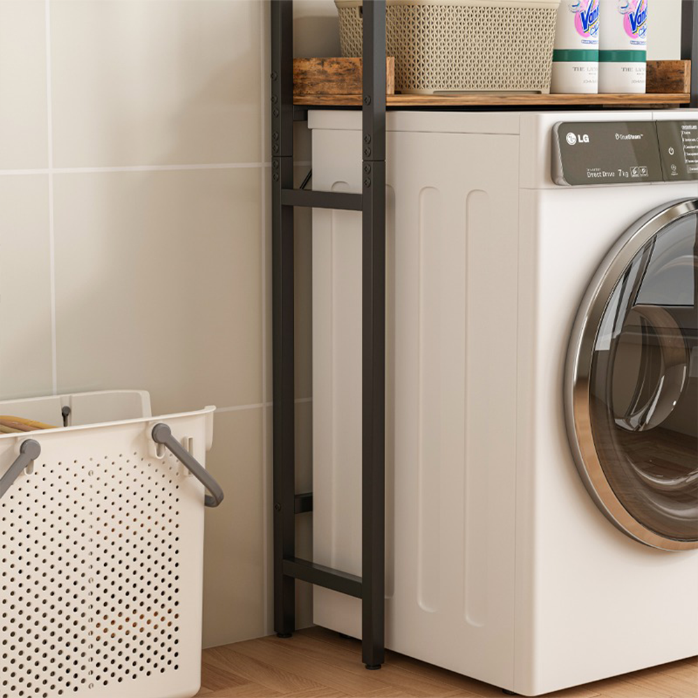 Dulap stand deasupra toaletei sau a mașinii de spălat - 63x165x25 cm, maro rustic, stil loft