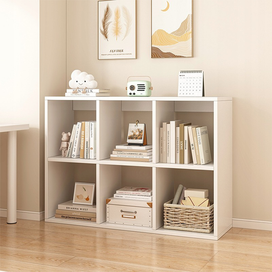 Bibliotecă albă cu 6 rafturi 100x67 cm - design modern și funcțional pentru orice cameră