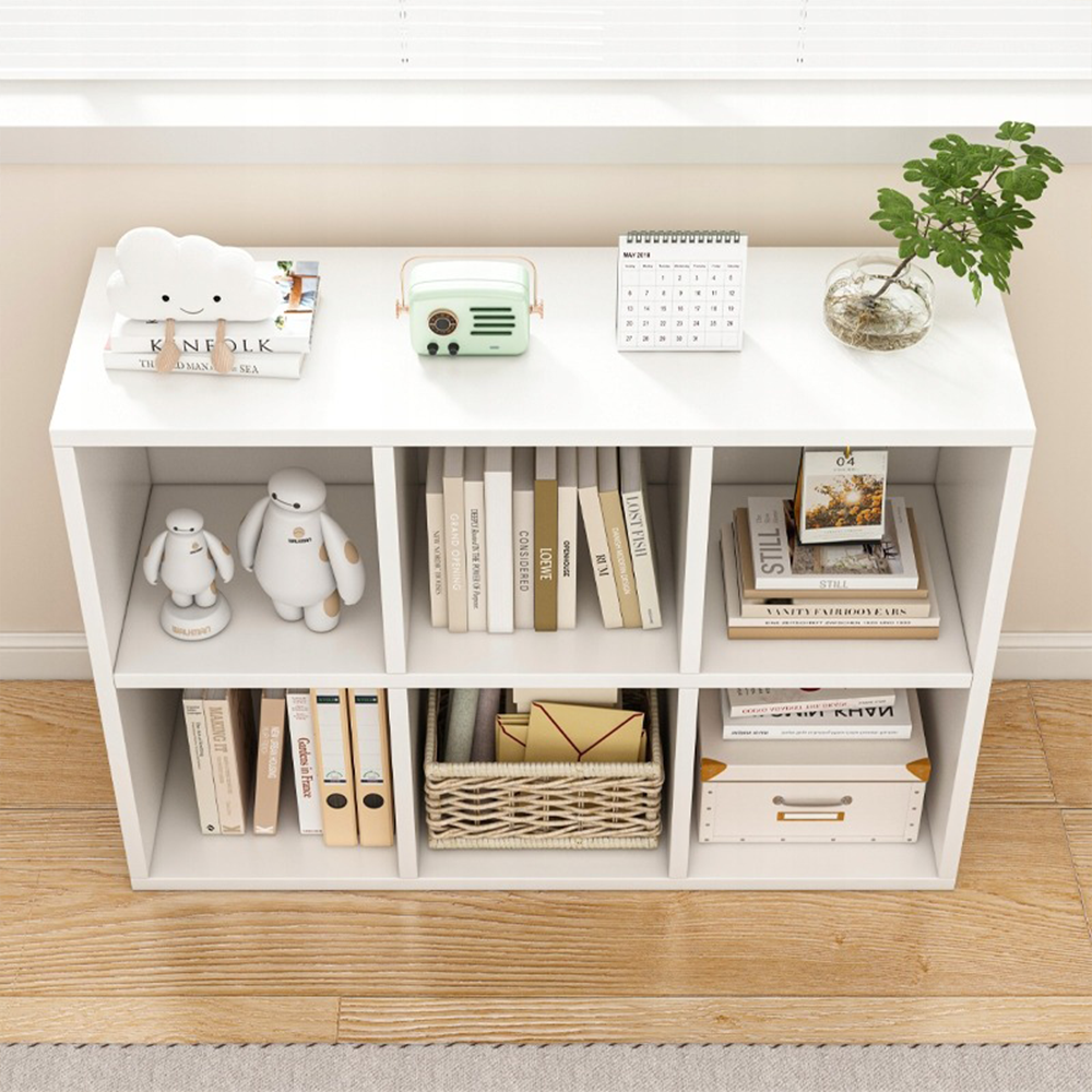 Alb KALAX 2x3 bibliotecă deschisă - raft modern de depozitare din MDF, 90x30x60 cm