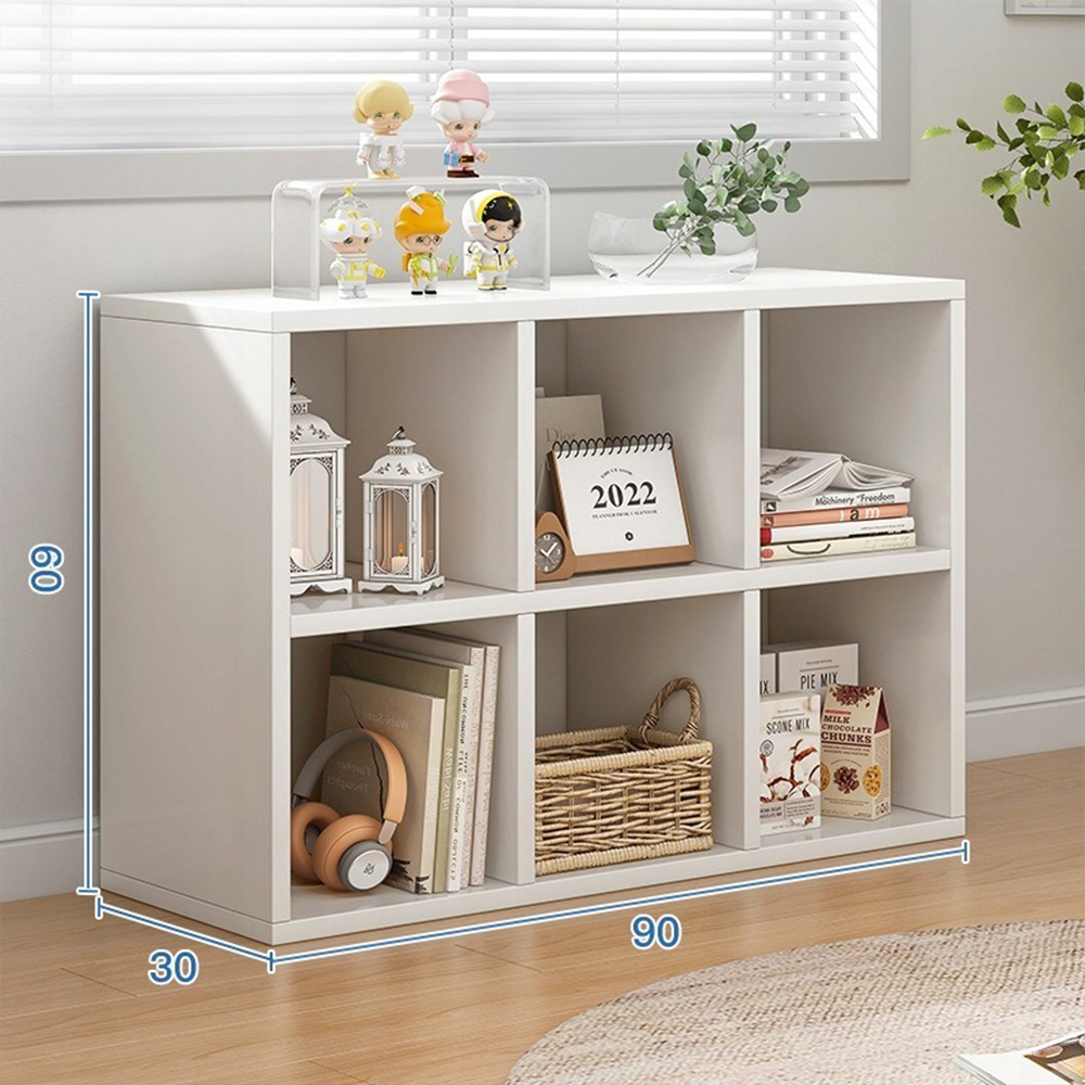 Alb KALAX 2x3 bibliotecă deschisă - raft modern de depozitare din MDF, 90x30x60 cm