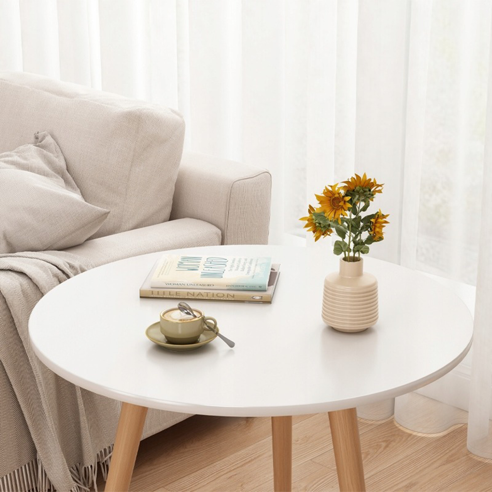 Masă de cafea rotundă 60x52 cm - stil scandinav, eleganță și design compact