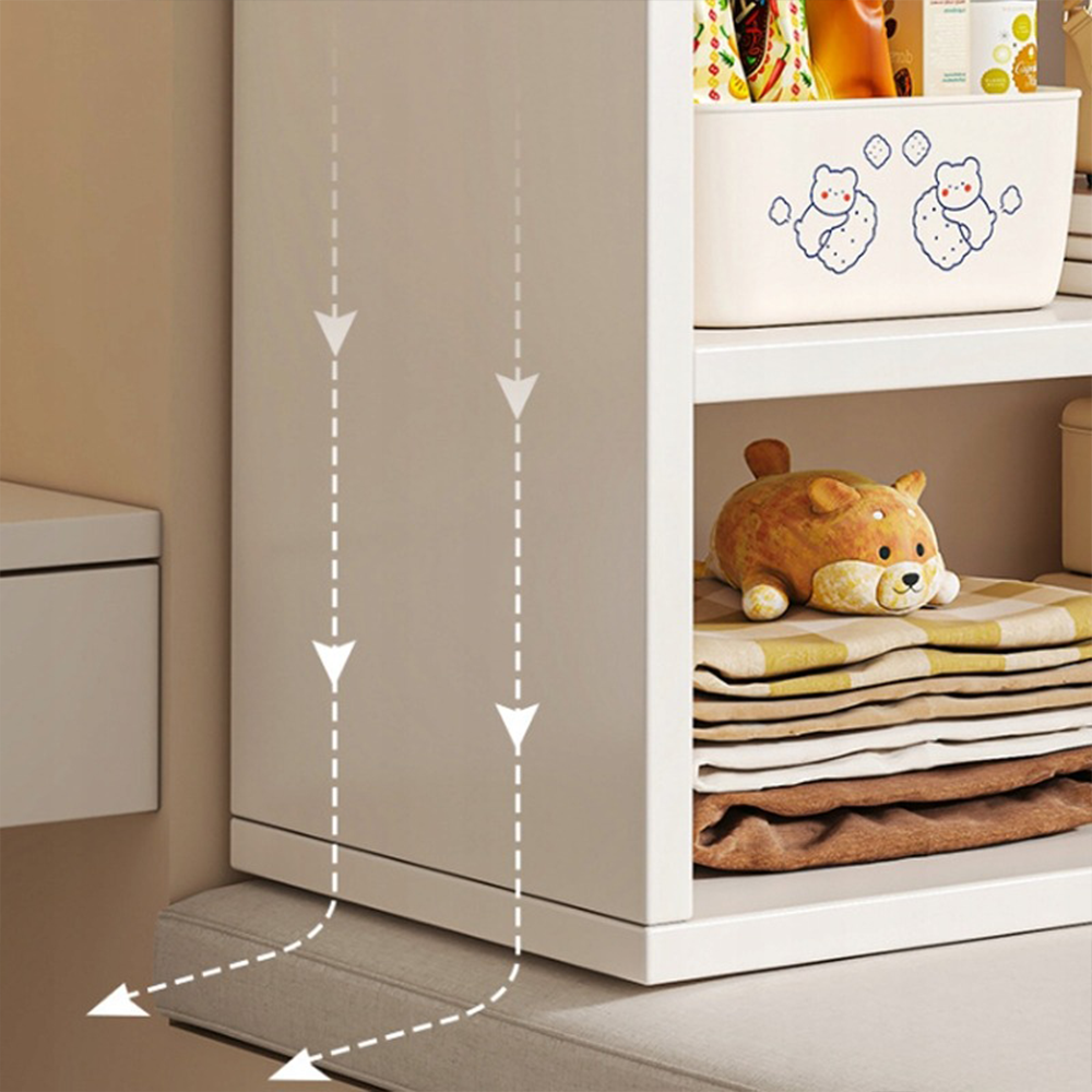 Bibliotecă albă cu 4 compartimente - 60x30x60 cm - design modern și funcționalitate versatilă