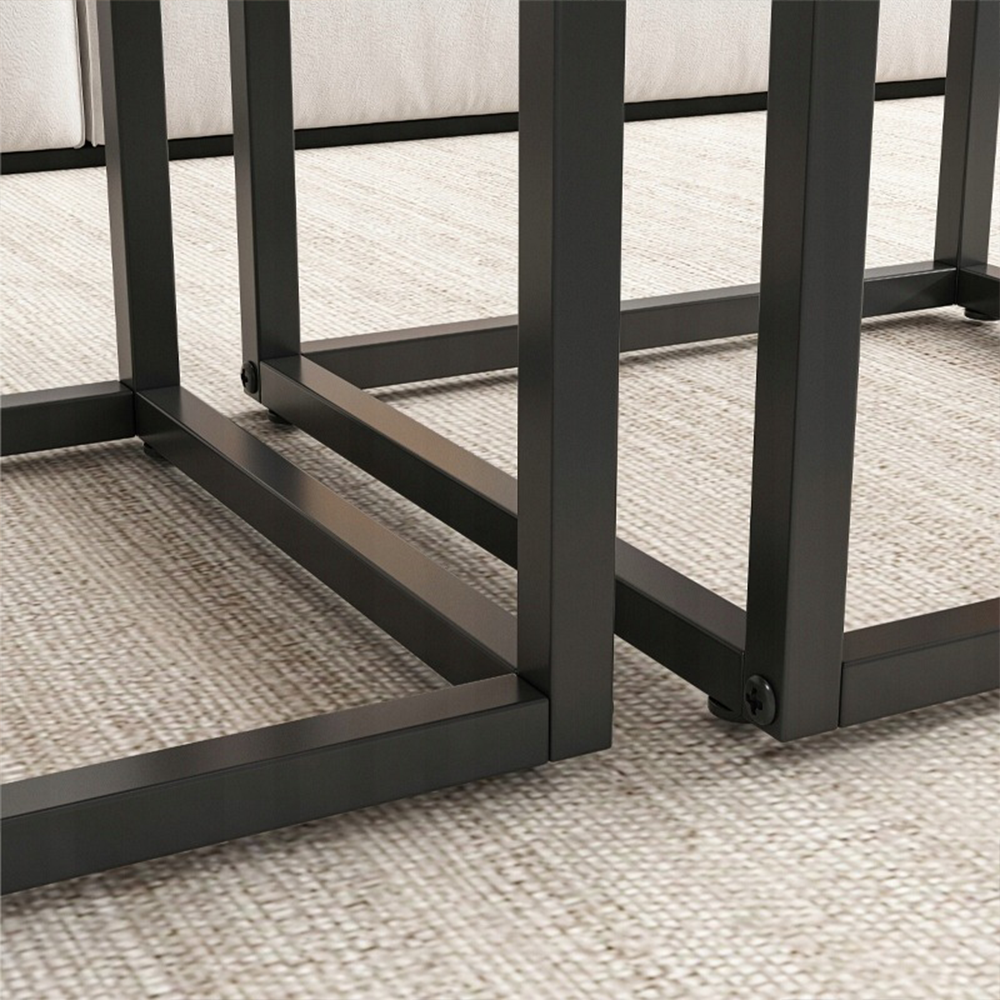 Set de 2 măsuțe de cafea tip loft rustic - 50x50 cm și 45x45 cm - Design industrial modern
