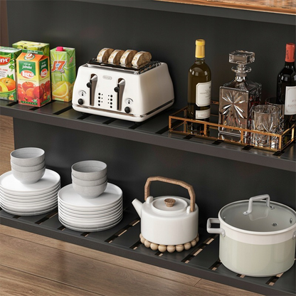 Masă de bar cu rafturi și roți, 120x60x97 cm - Design loft modern, maro închis / negru