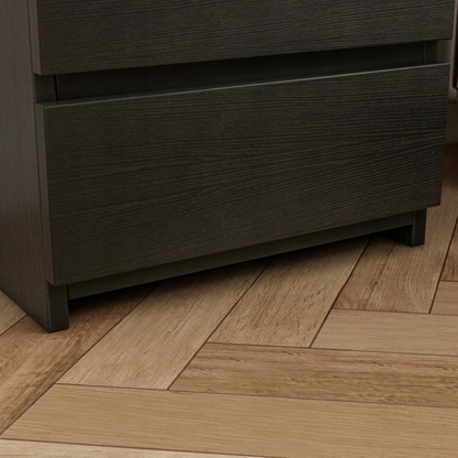 Măsuță de noptieră neagră 40x32x59 cm cu 2 sertare - stil modern, ideală pentru dormitor