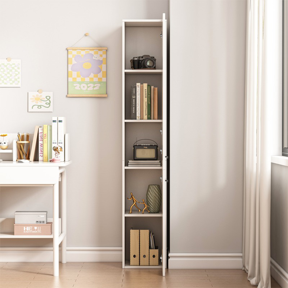 Dulap cu coloană alb în stil loft modern cu 2 uși - 174 × 31 × 30 cm