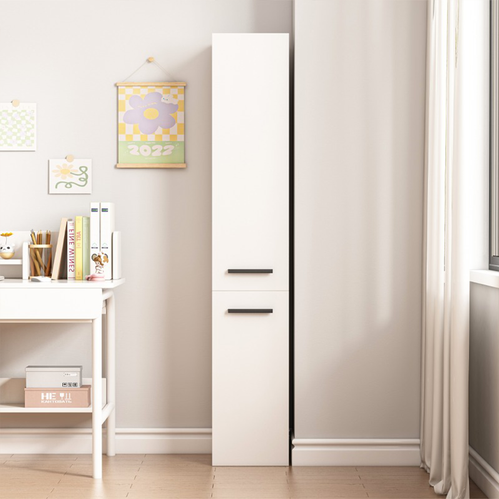 Dulap cu coloană alb în stil loft modern cu 2 uși - 174 × 31 × 30 cm
