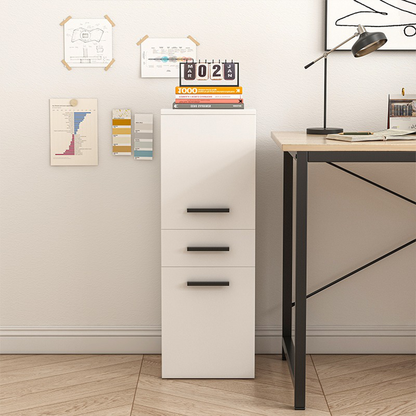 Dulap de birou alb în stil loft cu 2 rafturi și sertar - 85x30x30 cm