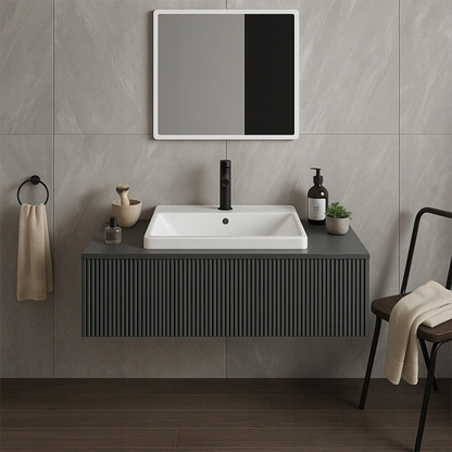 Chiuvetă ceramică albă 52x41 cm - dreptunghiulară, încastrată în blatul de lucru