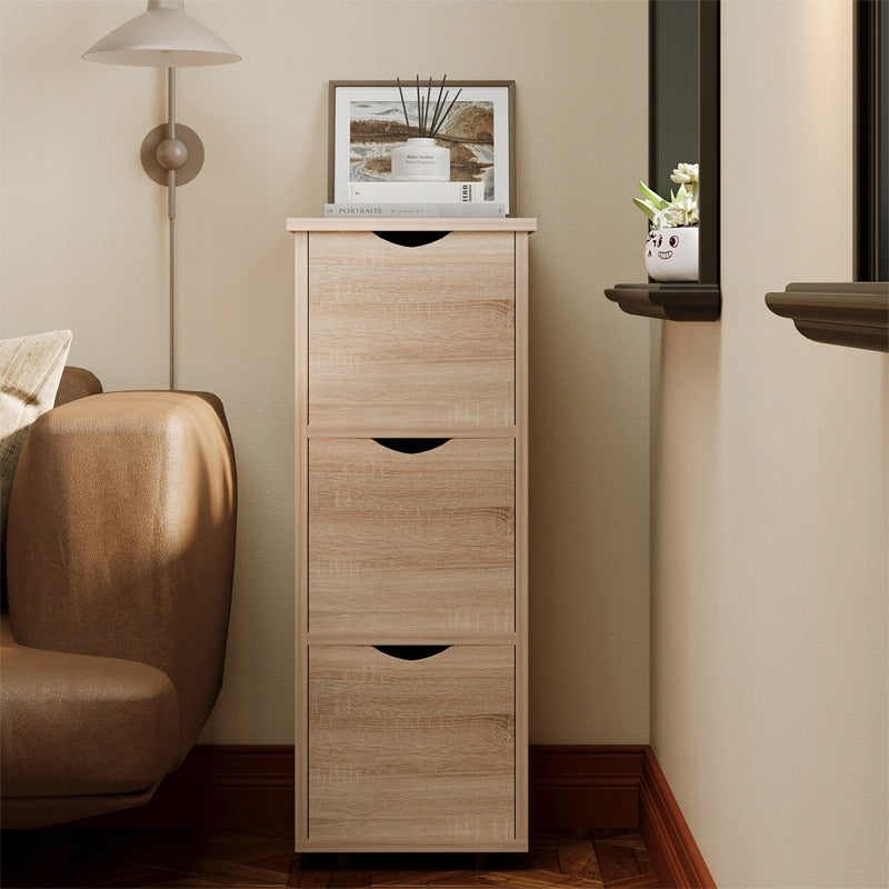Dulap rustic din stejar cu sertare, îngust, spațios, în stil loft