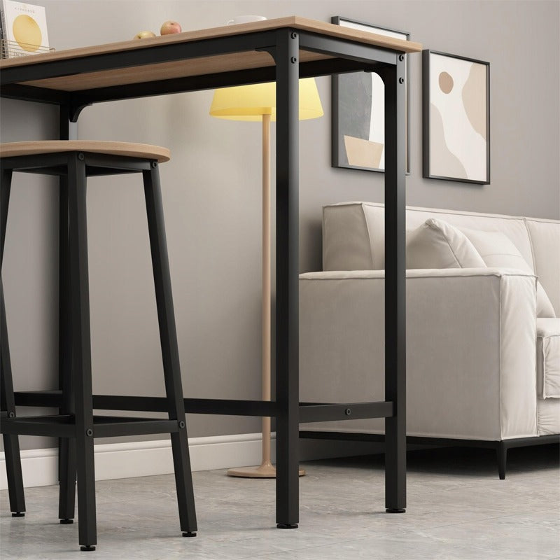 Set bar: masă de bucătărie + 2 scaune de bar, stil industrial modern loft