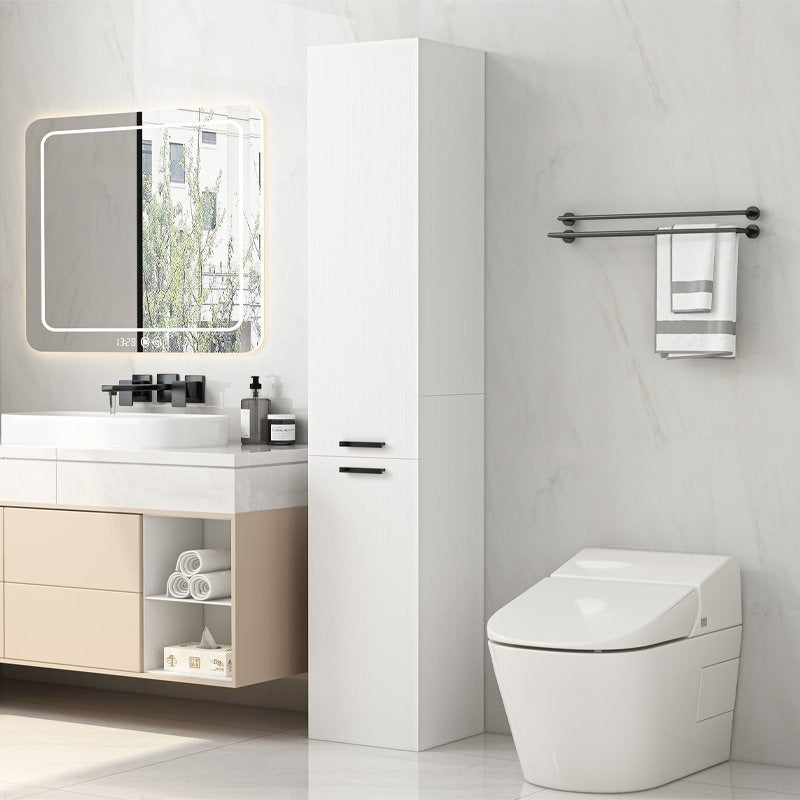 Dulap de baie, înalt, alb, modern, 174 cm, cu 2 uși