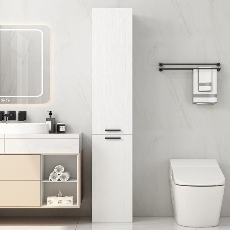 Dulap de baie, înalt, alb, modern, 174 cm, cu 2 uși