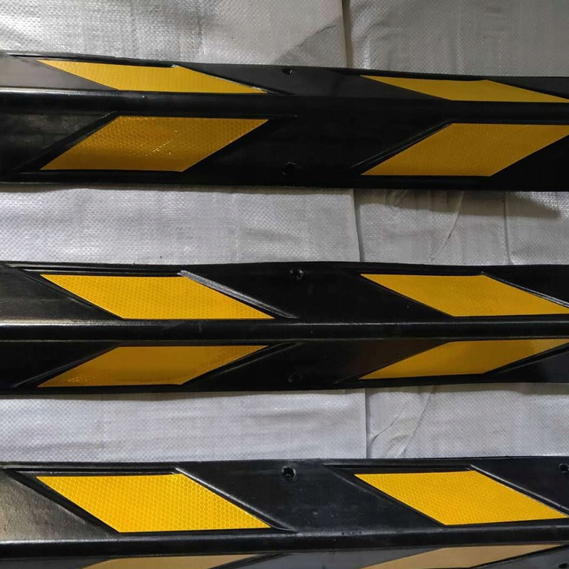 4 x Protecție pentru colțuri de parcare, reflector din cauciuc galben, 80 cm