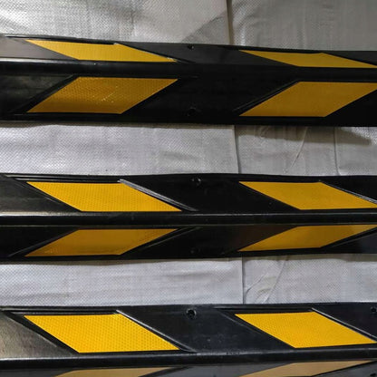 4 x Protecție pentru colțuri de parcare, reflector din cauciuc galben, 80 cm