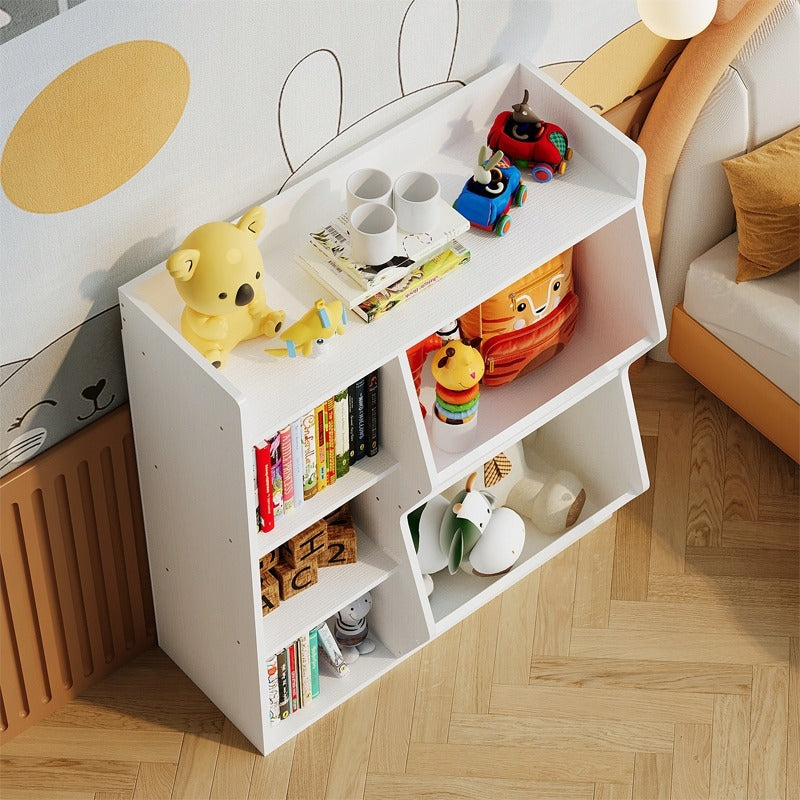 Raft, dulap, bibliotecă, dulap pentru jucării, cărți și ziare, 5 compartimente, stil loft