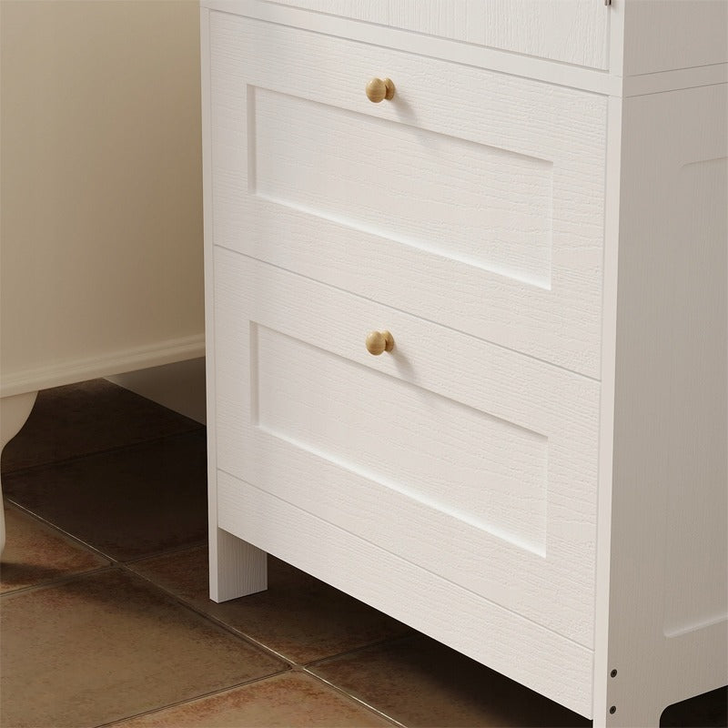 Raft de baie independent cu 2 sertare și uși, alb, stil Loft, 120 cm