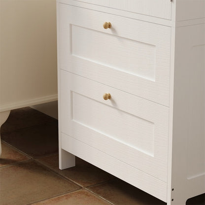 Raft de baie independent cu 2 sertare și uși, alb, stil Loft, 120 cm