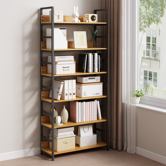 Raft în stil industrial - 174x80x30 cm, MDF și metal, design modern și solid