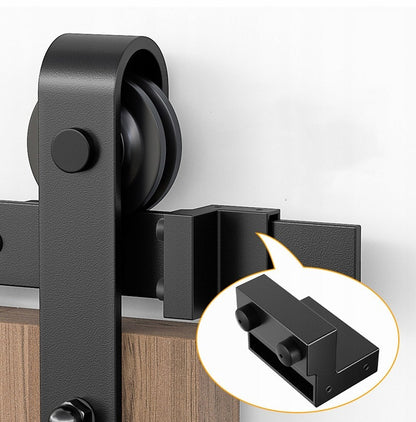 Sistem de uși glisante tip hambar, set de feronerie retro pentru uși glisante de 2 m