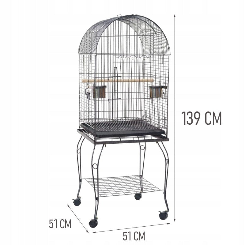 Cultivă/voliieră mare pe roți pentru papagali, canari și păsări exotice, spațioasă