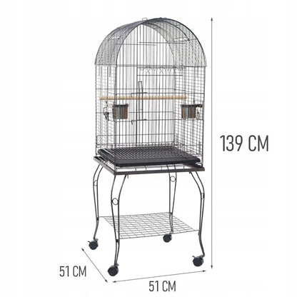 Cultivă/voliieră mare pe roți pentru papagali, canari și păsări exotice, spațioasă