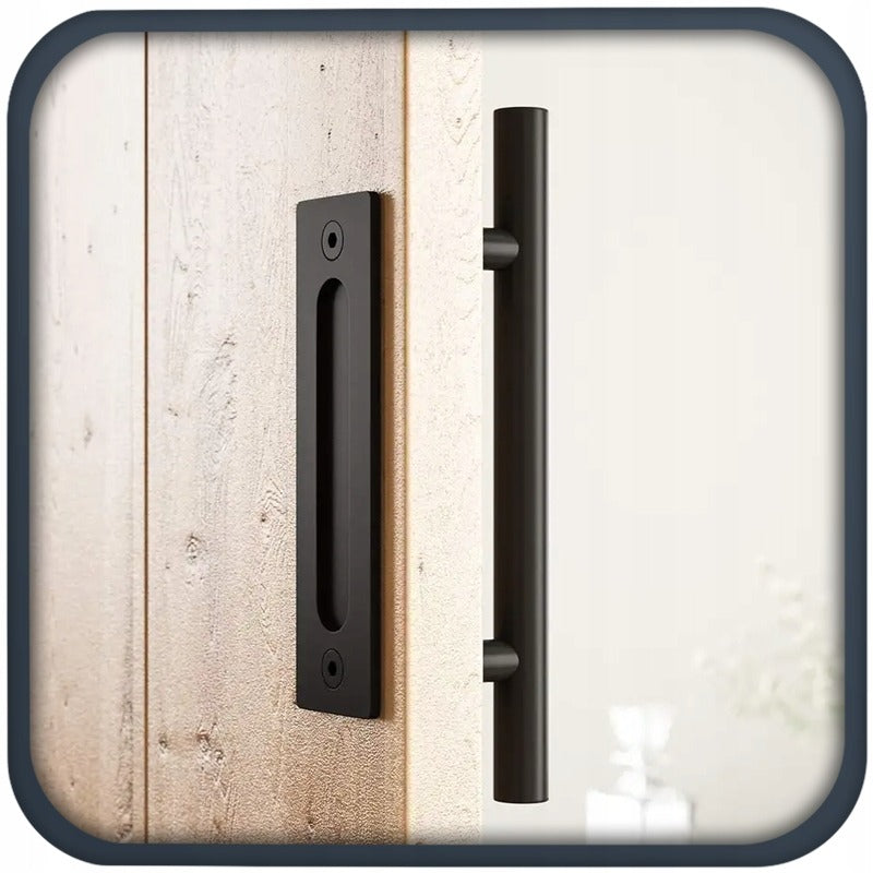 Mâner pentru uși glisante, negru mat, loft, solid, retro, premium