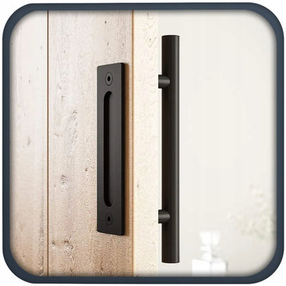 Mâner pentru uși glisante, negru mat, loft, solid, retro, premium