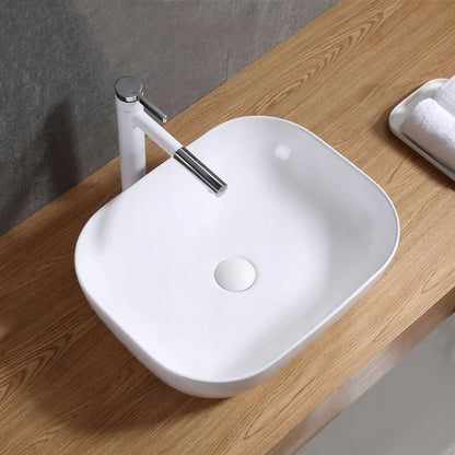 Umywalka nablatowa prostokątna ceramiczna stawiana na blat biała 41x31 cm