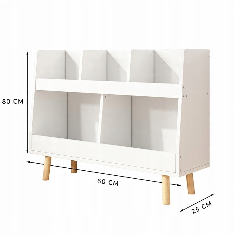 Raft pentru cărțI șI ziare pentru copii – dulăpior de jucării tip bibliotecă 60cm