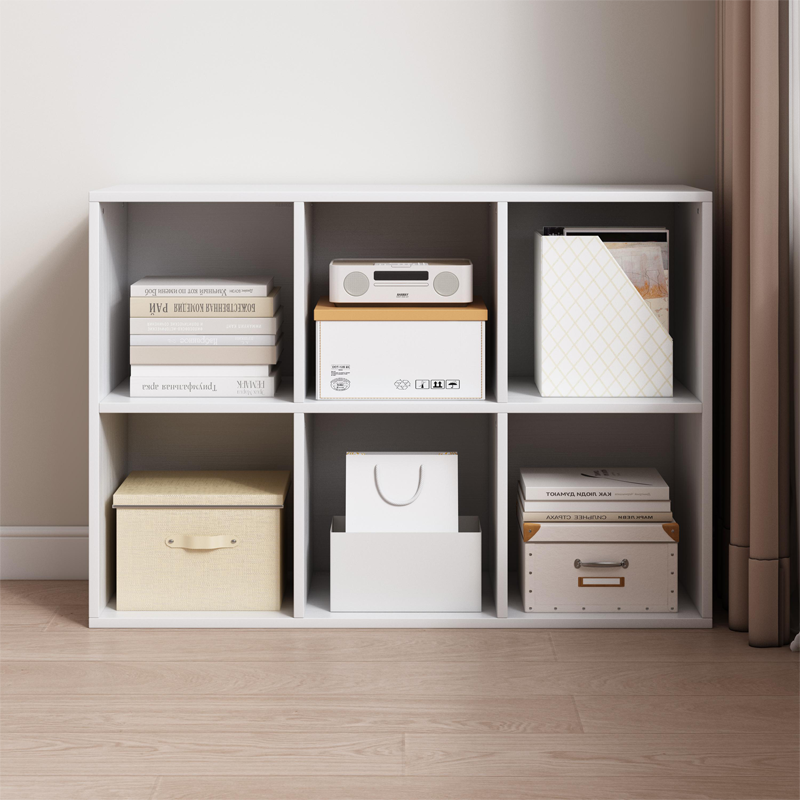 Alb KALAX 2x3 bibliotecă deschisă - raft modern de depozitare din MDF, 90x30x60 cm