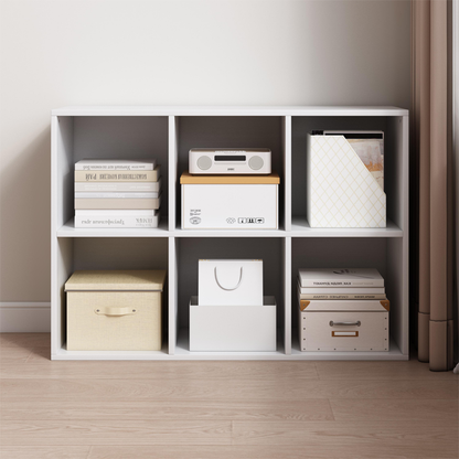 Alb KALAX 2x3 bibliotecă deschisă - raft modern de depozitare din MDF, 90x30x60 cm