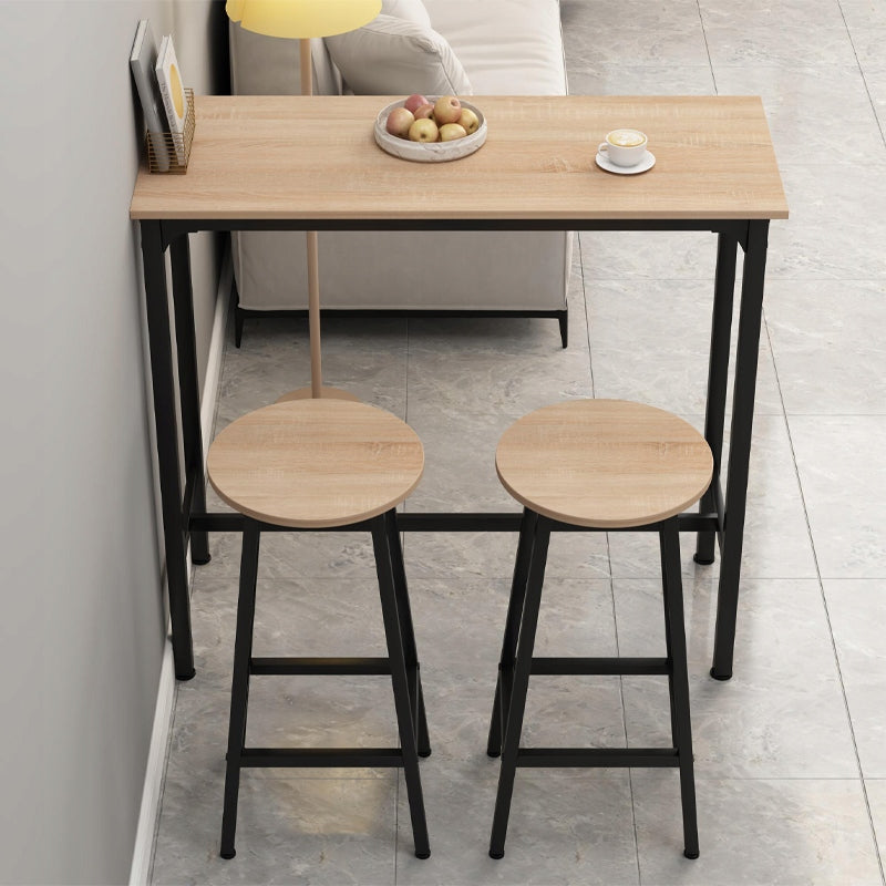 Set bar: masă de bucătărie + 2 scaune de bar, stil industrial modern loft