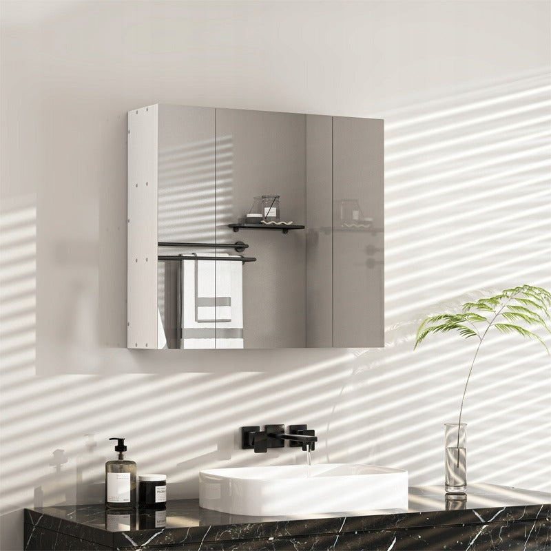 Dulap de baie suspendat cu oglindă în trei părți, montabil pe perete, în stil loft modern