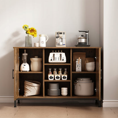 Comoda de sertare și rafturi deschise 100x70x35 cm - Vintage maro, stil rustic